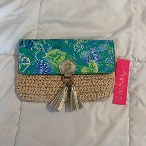 Lilly Pulitzer Straw Tassel Clutch - NO STRAP INCLUDED